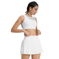 new arrival sports short skirt suitfashion tape tennis pleated skirt women's fake two-piece quick-drying high waist yoga short skirt