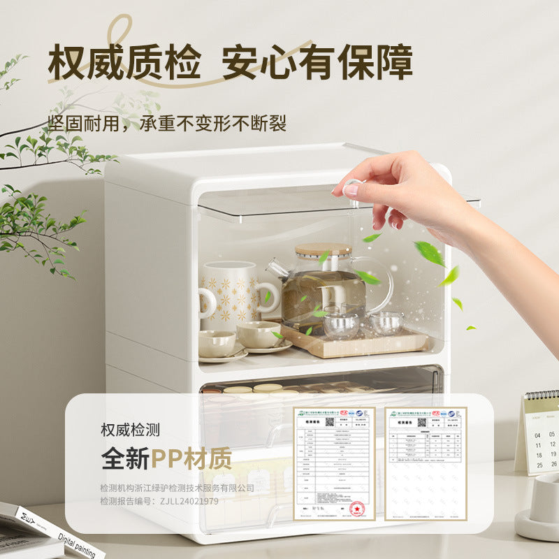Storage box, drawer, multi-layer snack rack, kitchen desktop, tea cup rack, tea set, storage rack, water cup rack.