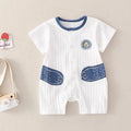 Newborn infant summer lightweight romper: cute, comfortable short-sleeve bodysuit for baby boys and girls - perfect for lounging at home or out and about