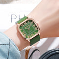 New fashion square women's watch with leather strap, roman numerals, vintage style quartz movement, versatile ladies' watch - wholesale