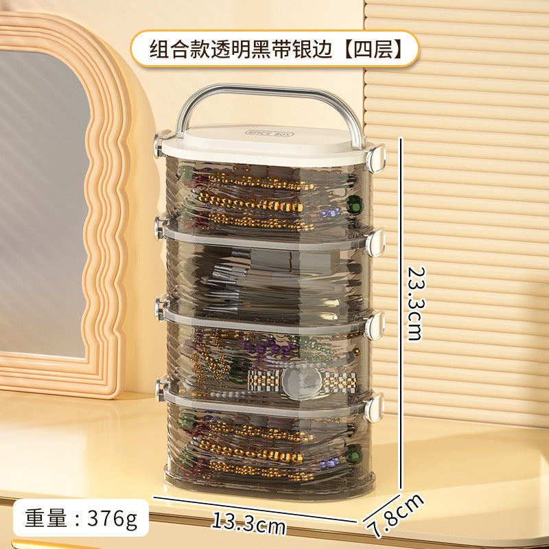 Customizable desktop storage box, multi-layer hair accessories, jewelry box, hair band, hair rope, hairpin, jewelry, transparent storage box.