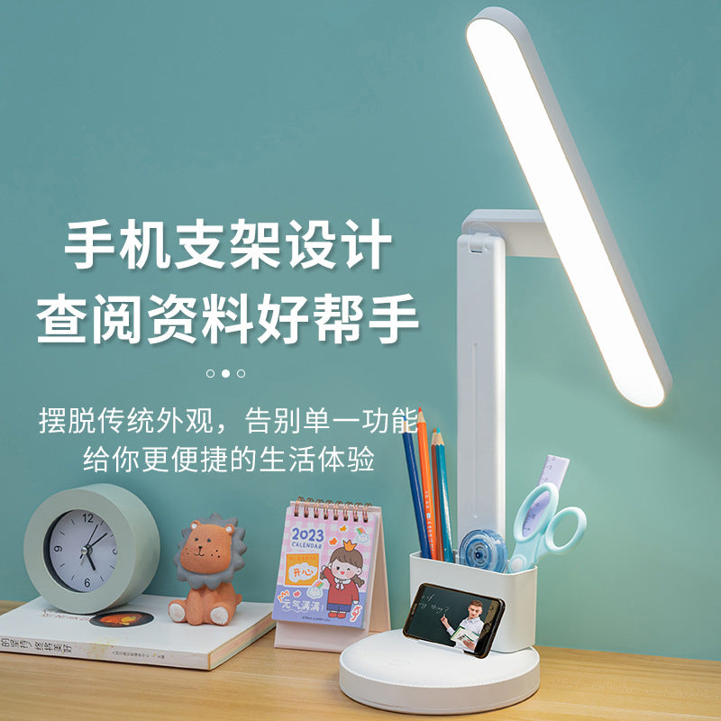 Eye-care led desk lamp - rechargeable, perfect for dorms, makeup, studying, and reading - usb powered - wholesale available