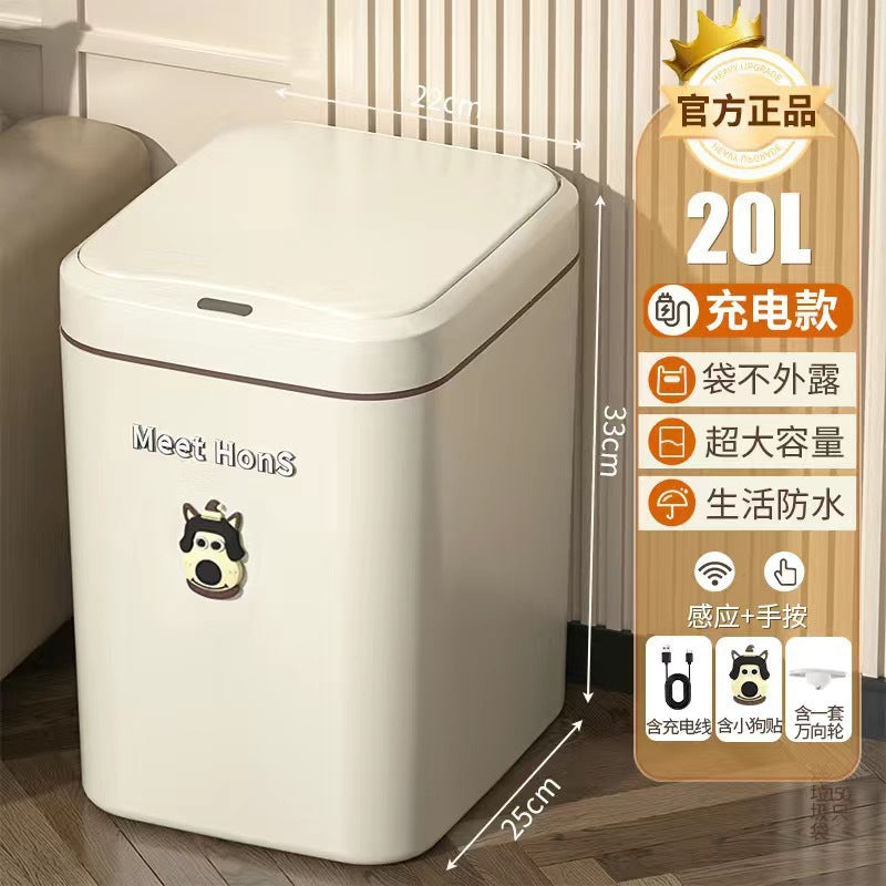 Smart trash can household living room induction adsorption toilet bathroom automatic packing bag change 2024 new model