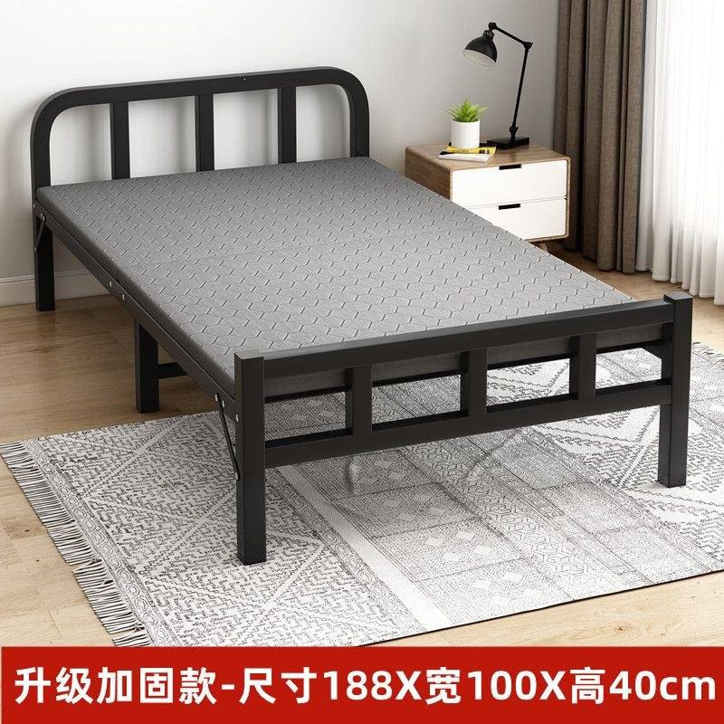 Folding bed single bedfor home rental hard bed adult dormitory simple bed portable iron bed companion bed extra bed