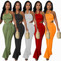 new european and american style women's foreign trade  nightclub sexy irregular strappy off-shoulder top and skirt set