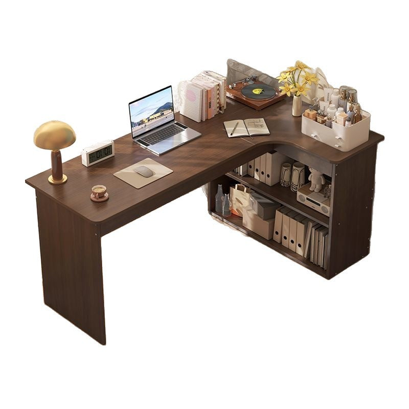 Corner desk bookshelf combo - all-in-one home study desk with drawers for students, high schoolers, and computer use