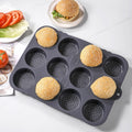 amazon food-grade silicone burger mold 12-hole bread baking pan easy release kitchen baking tool
