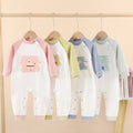 Baby romper, unisex, 100% cotton, long sleeve, crawling suit, 0-6 months newborn, spring/autumn onesie, 1 year old with snap crotch