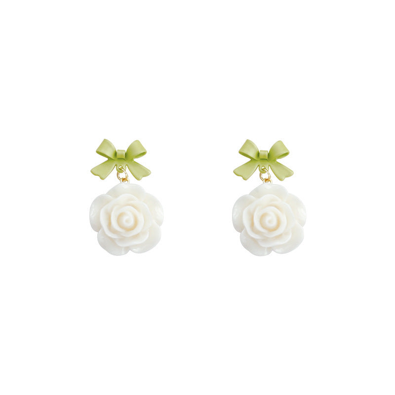 925 sterling silver needle spring/summer floral earrings - elegant, high-end, unique pearl stud earrings - wholesale