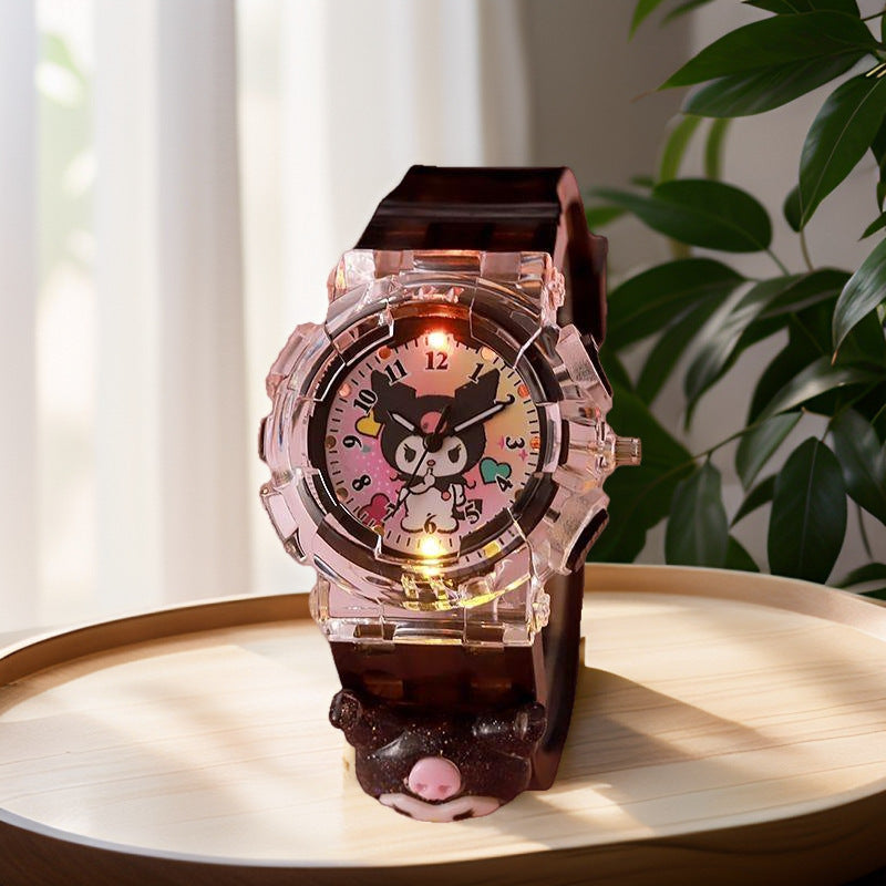 Kuromi kids' watch toy - girls' kindergarten glowing watch - my melody electronic watch