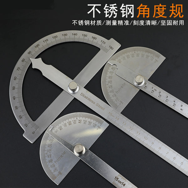 New protractor, angle ruler, indexing gauge, stainless steel angle gauge, angle ruler 180 degree semicircle, woodworking angle ruler