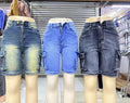 Women cargo denim shortswomenworkwearflap pocket pantsdenim shortsjeans wholesale