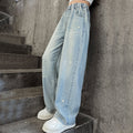 Girls' summer pants: lightweight tencel denim jeans,  new summer collection, straight-leg wide-leg trousers for girls and big girls