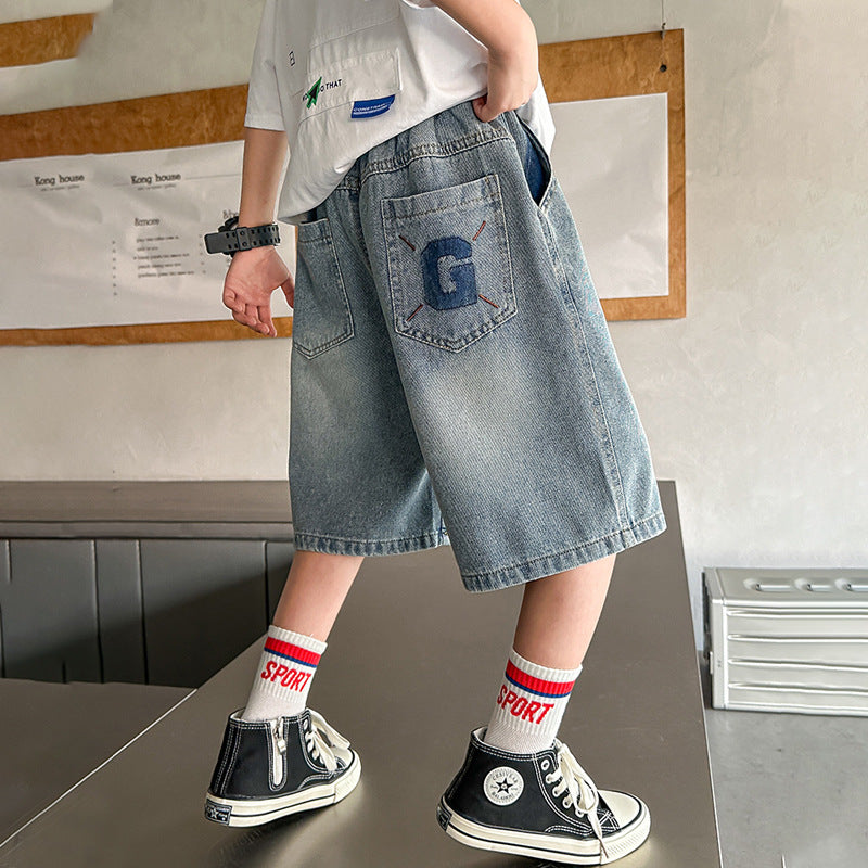 Boys' shorts summer collection : new lightweight denim shorts for boys, perfect for summer. available in mid-to-large sizes. casual mid-length shorts for boys