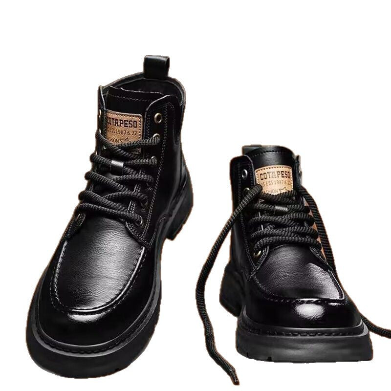 Genuine leather cowhide men's shoes boots men's new arrivalmenclassybest selling short american retroboots men's autum