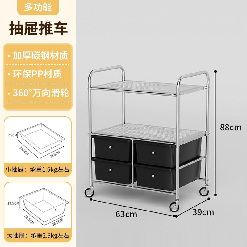 Multi-tiered storage cabinet with drawers - versatile organizer for home, space-saving, black