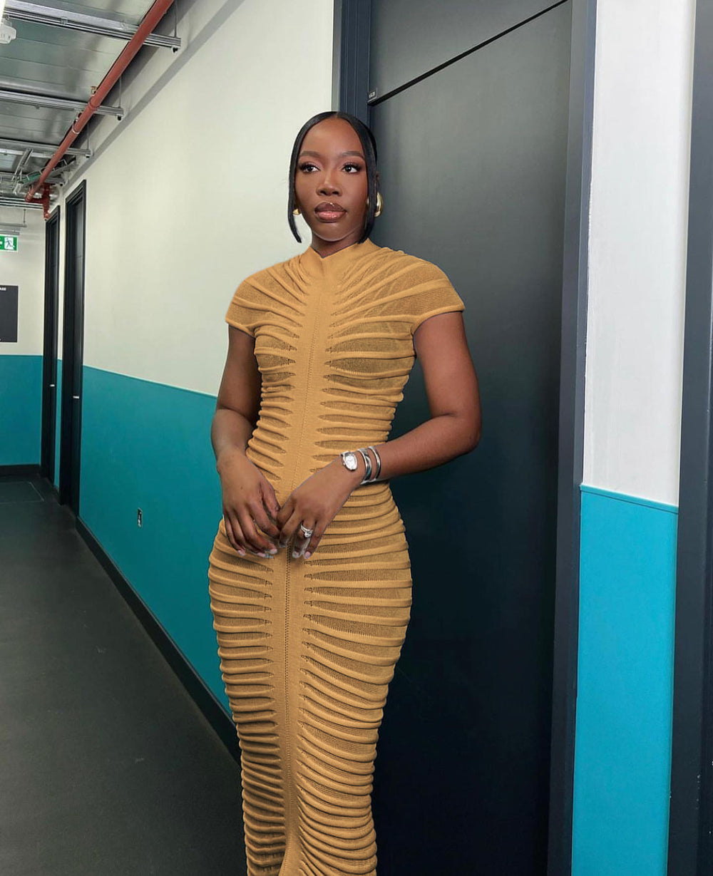 autumn european and american style fashion short sleeve crew neck slim fit dress sexy nightclub club knitted maxi dress