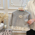 Girls' fall/winter new collection: fleece-lined base layer top, baby girl's early autumn outerwear sweatshirt, kids' autumn top, trendy children's clothing