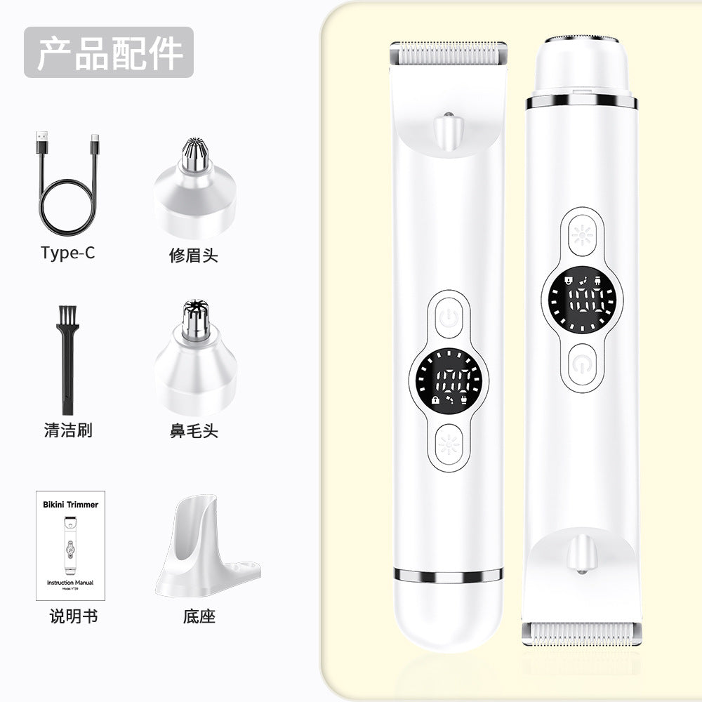 hot-selling new hair removal device for women's private parts, pubic hair, armpit hair, full body shaving knife, anti-scratch electric shaver