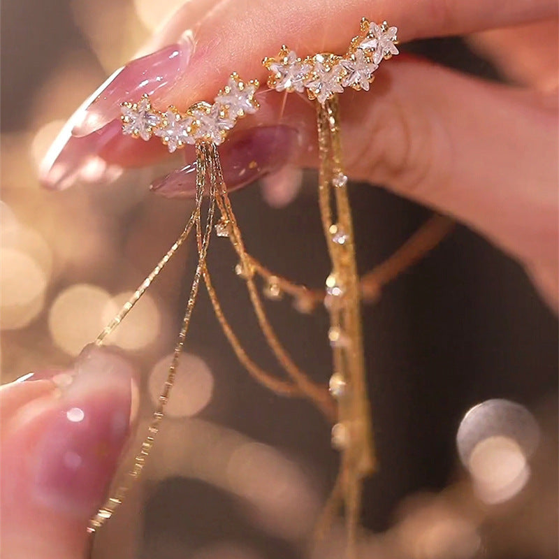 2025 hot-selling luxury-inspired pearl and floral earrings: korean-style tassel, high-end, fashionable, and elegant studs and dangles