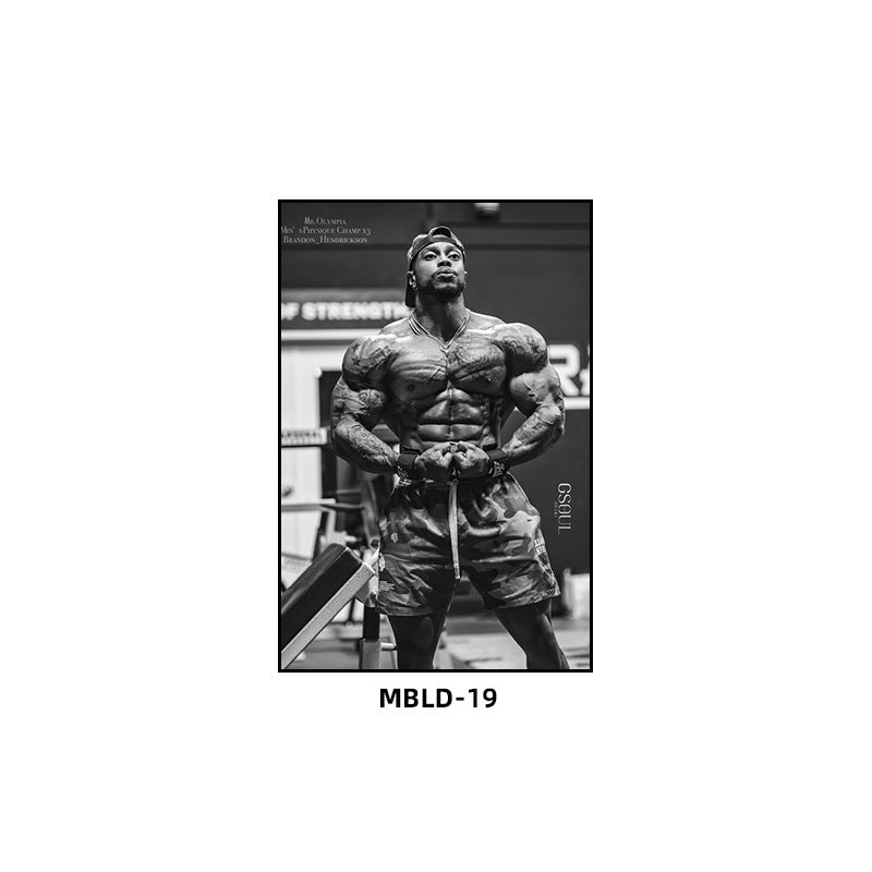 Gym wall decoration painting Brandon Hendrickson boxing gym fighting muscle man hanging painting bodybuilding personal trainer