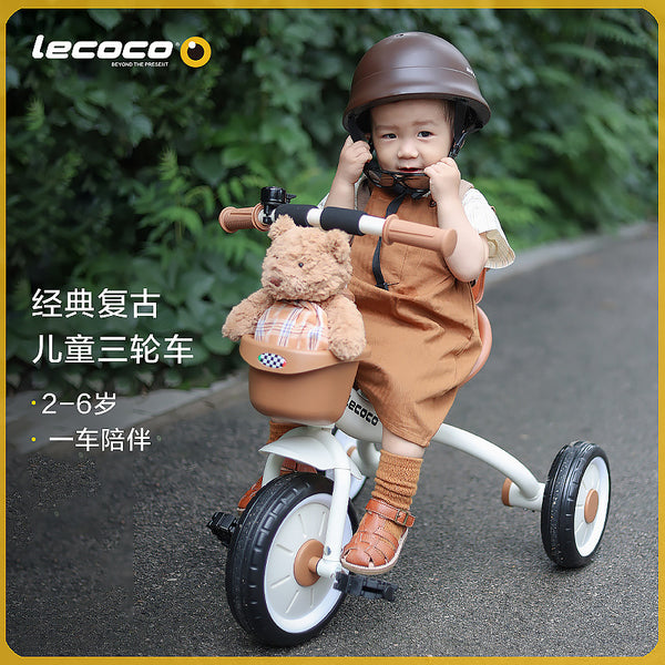 Lecoco Leka baby tricycle baby stroller free of inflation with push rod toddler bicycle children's tricycle