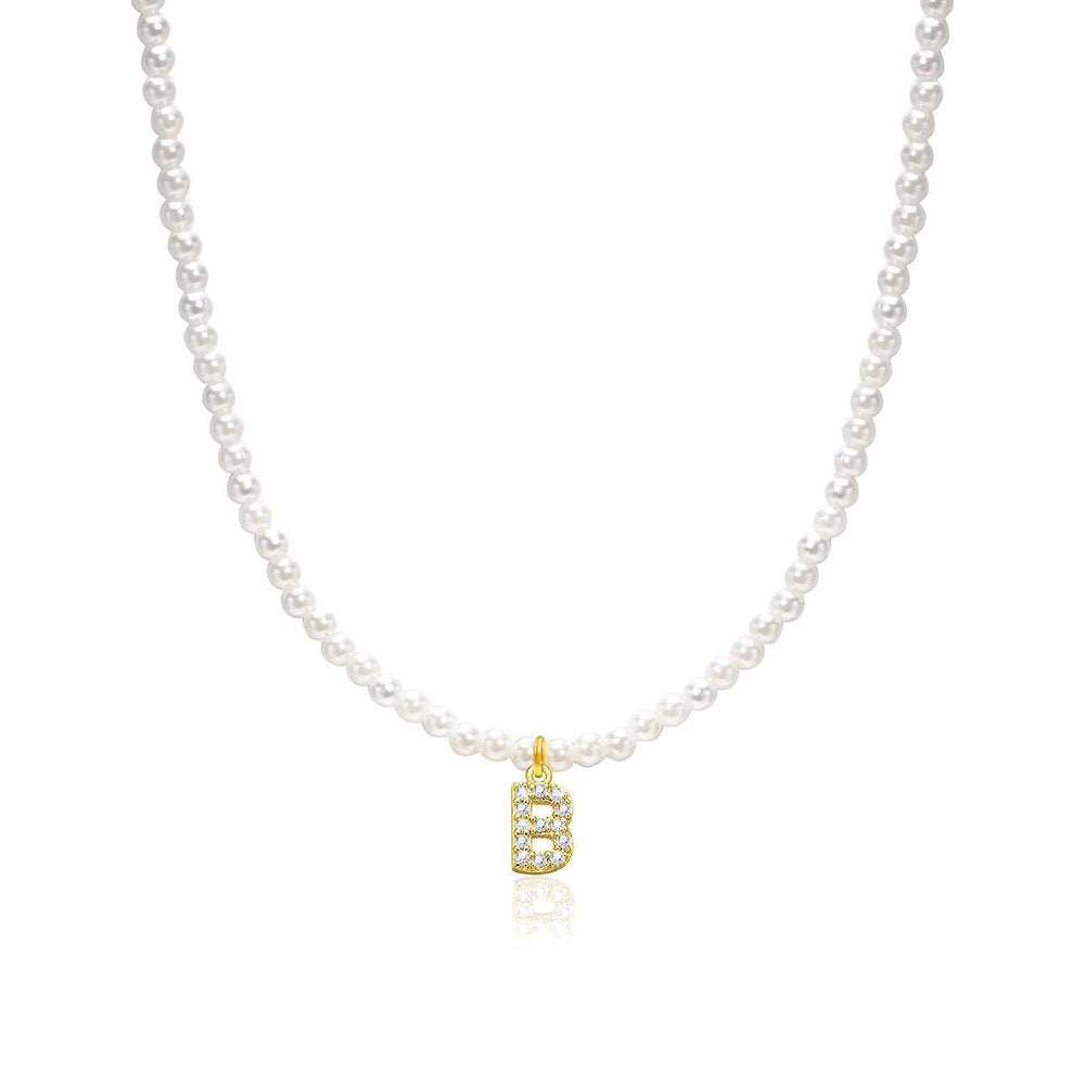 new arrival imitation pearl necklace niche style design 26 english letter pendant necklace classy sense collarbone chain necklace