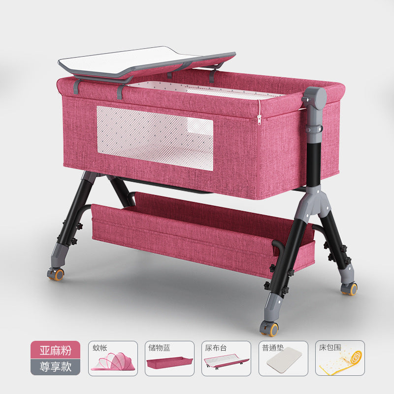 Baby crib convertible bed mobile foldable multifunctional cradle newborn bedside bed cross-border hot-selling baby bed