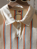 summer new arrival cross-border e-commerce striped textured children's knitted casual pants two-piece set for boys
