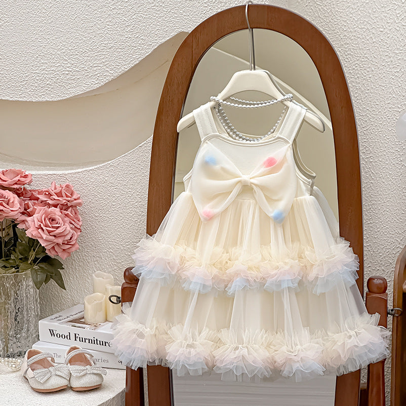 Girls' camisole dress - new summer  style: chic mesh princess tutu dress for girls