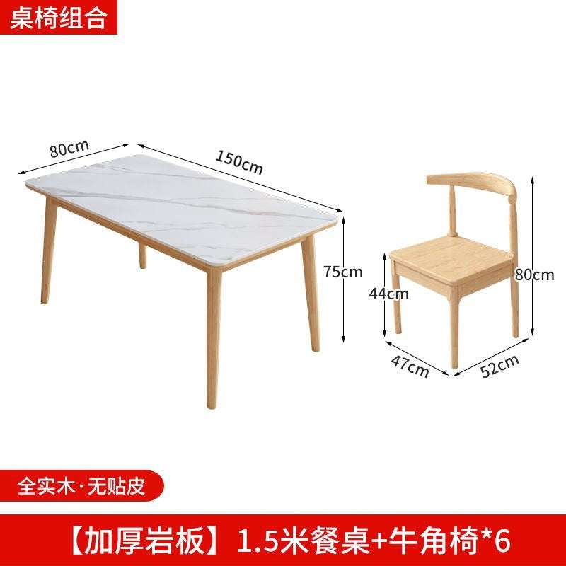 For home slate dining table and chair combination scandinavian dining table and chair restaurant solid wood dining table table and chair rectangular table and chair
