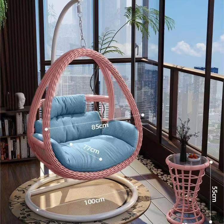 Lazy hammock hanging basket rattan chair for home cradle chair indoor balcony hanging chair courtyard bird's nest hanging plant double swing
