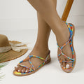 New fashion colorful women's flat slippers sandals low heel shoes ladies' outdoor wear