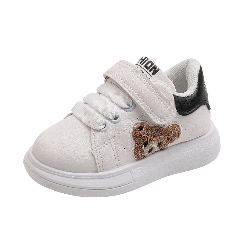 Kids' fall new arrivals: children's sneakers, panda design, baby girls' white shoes, boys' casual shoes, ages 1-6