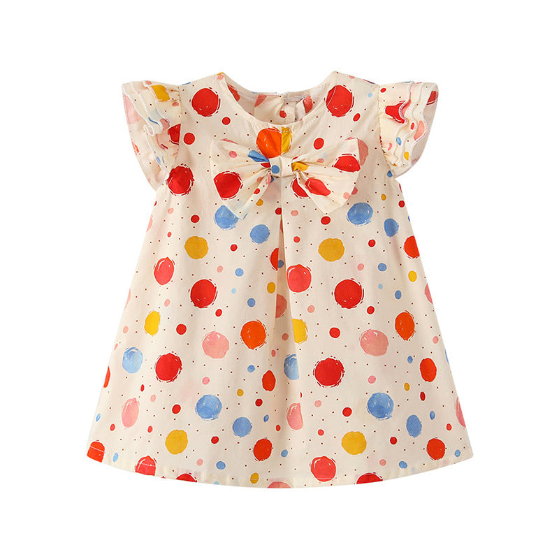 Girls' summer korean style new polka dot baby dress, stylish lightweight children's vest princess dress, summer outfit