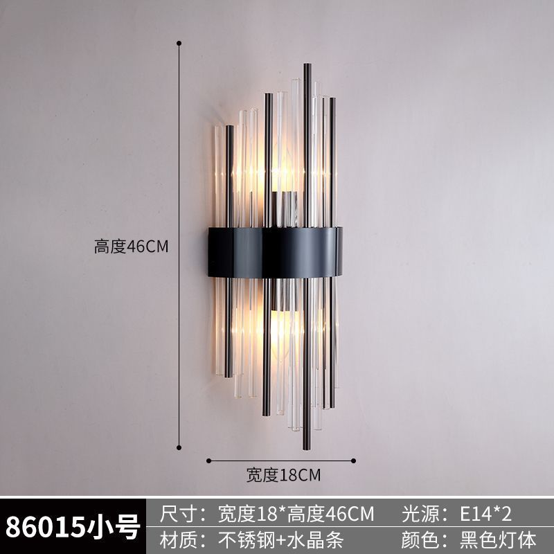 Hotel light luxury crystal bedside wall lamp  new internet celebrity corridor aisle bedroom entrance wall background wall lamp