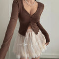 fashion pure desire sexy v-neck long sleeves t-shirt women's autumn winter silm tight inner slimming look bottom shirt