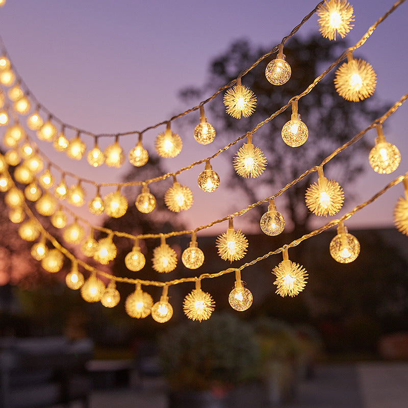 Outdoor camping led ball light string Outdoor battery box decoration star light Room atmosphere bubble ball light string