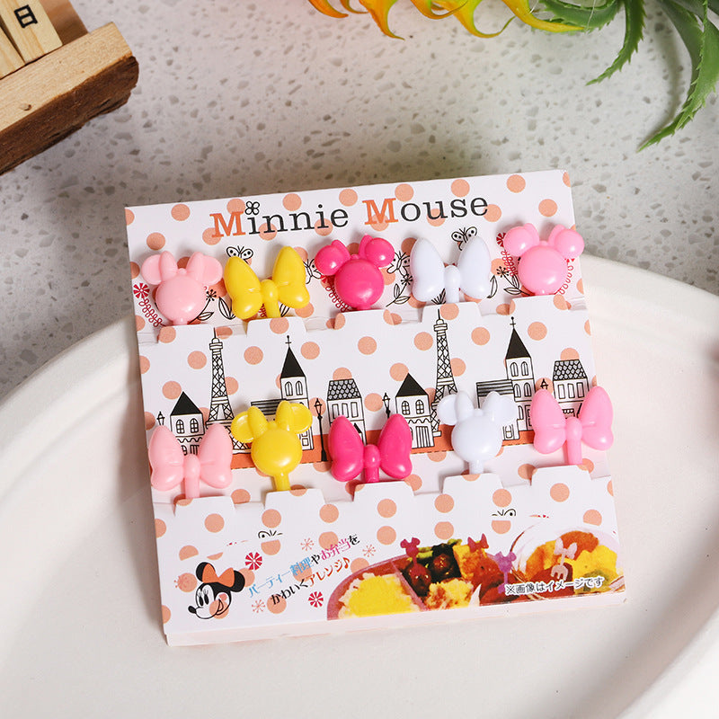 Japanese cartoon fruit picks creative children's food forks cake forks cute animal dessert forks plastic fruit forks