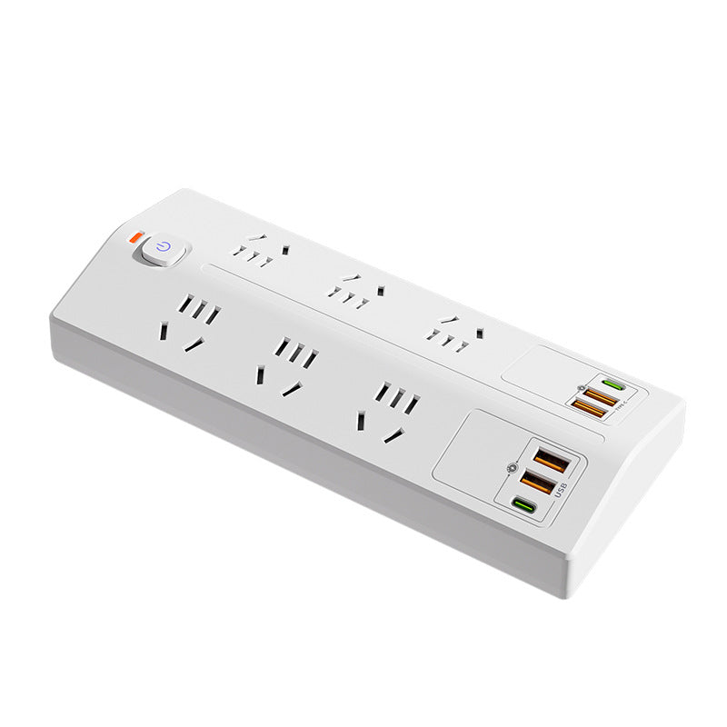 Multi-functional 10-outlet power strip with long cord, dorm room multi-port power strip, home power strip with usb ports and pd converter