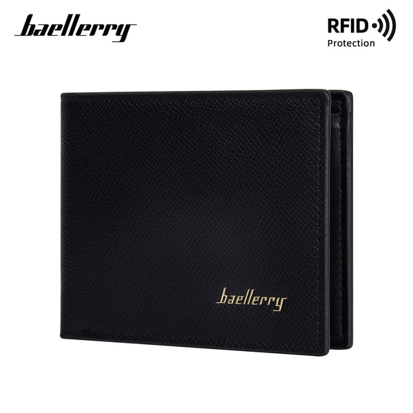 Baellerry new men's wallet short  two-fold zipper RFID wallet thin high-end wallet