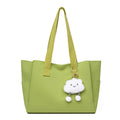 2025 new large capacity women's shoulder bag fashionable versatile tote bag simple solid color canvas bag