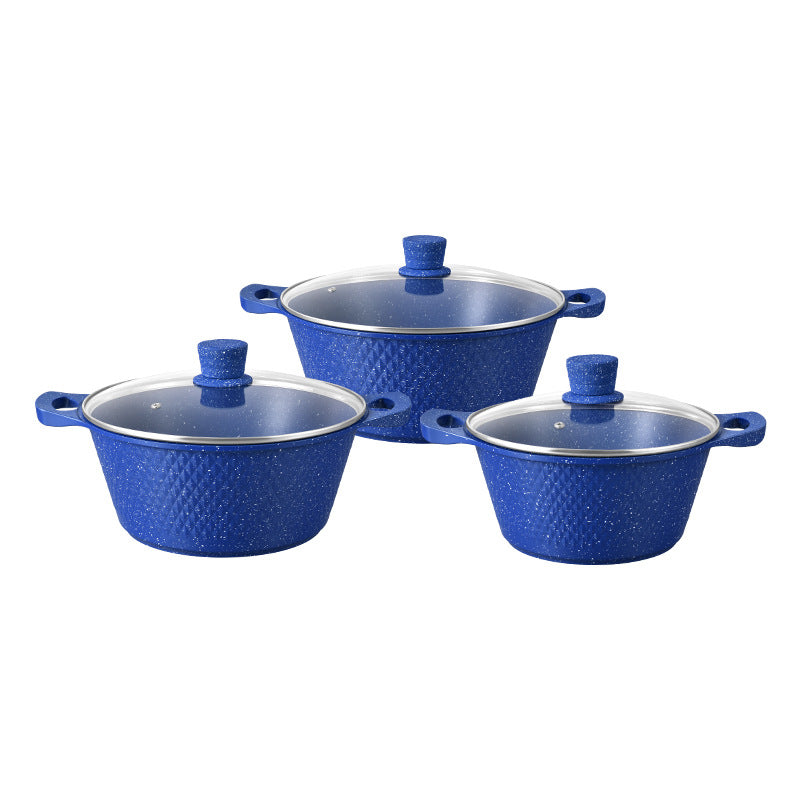 medical stone die-casting soup pot set marble one-piece small diamond ten-piece set wholesale cross-border customization