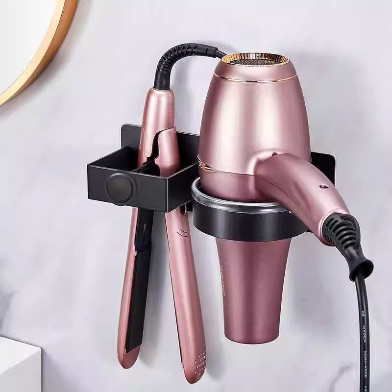 Cross-border no-punching hair dryer rack, hair straightener bracket, curling iron, hair tool storage rack, hair dryer hanger