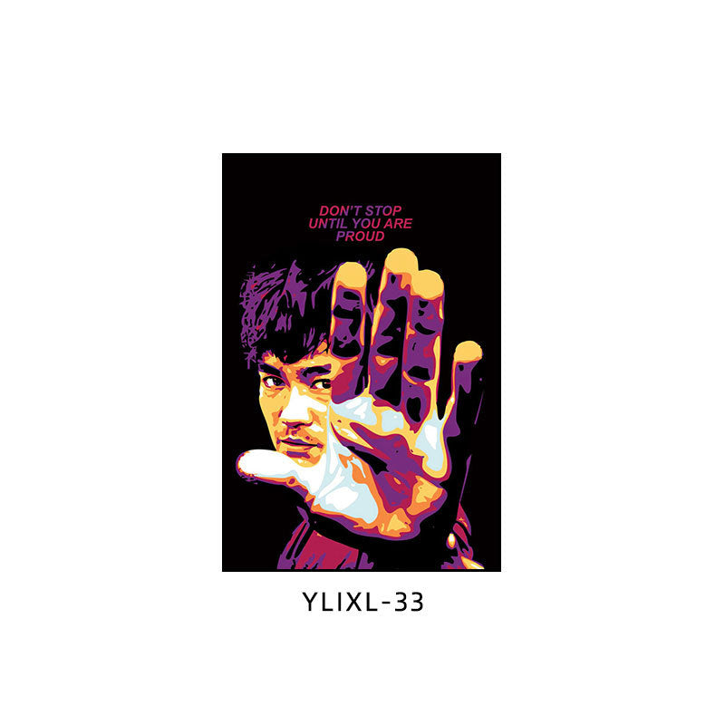 Bruce Lee poster decorative painting martial arts boxing gym taekwondo sanda inspirational gym hanging painting bedroom study mural