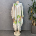 Faux silk printed loose fit plus size women's african style batwing sleeve maxi dress