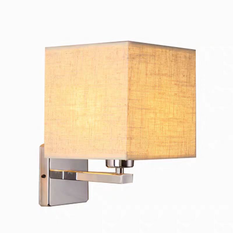 Custom hotel guest room aisle wall lamp - modern minimalist background wall bedroom bedside silver wall sconce