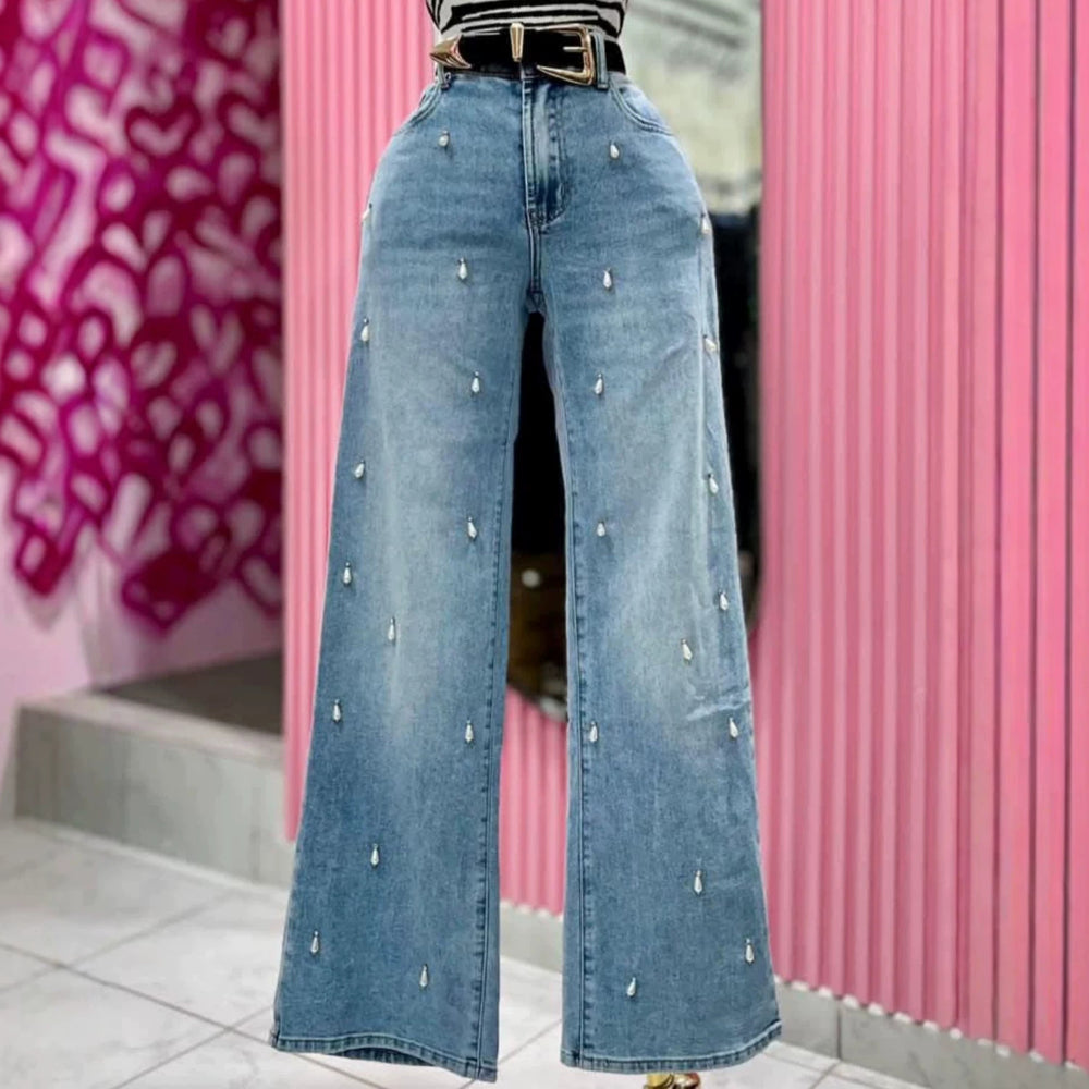 Women's sequinjeansboyfriend jeansloose pants hot diamond denim pants wholesale cargo jeans