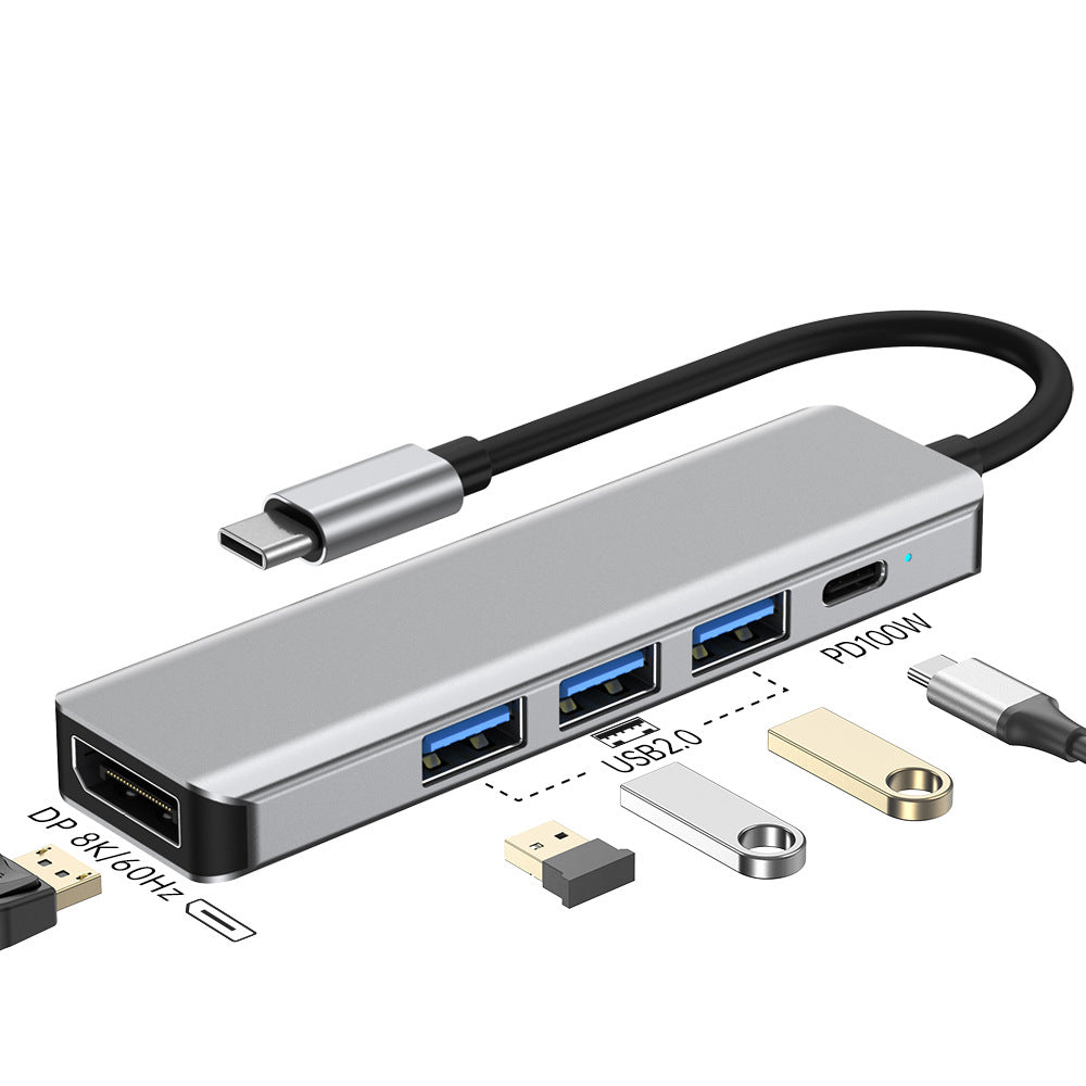 one-click screen-off 5-in-1 docking station type-c hub3.0 supports screen projection and same-screen notebook docking station