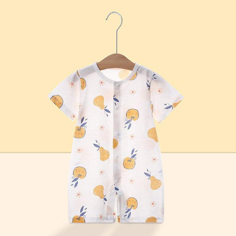 Wholesale baby rompers - spring/summer lightweight air conditioning suits, baby pajamas, long-sleeve onesies, crawling suits, newborn clothes